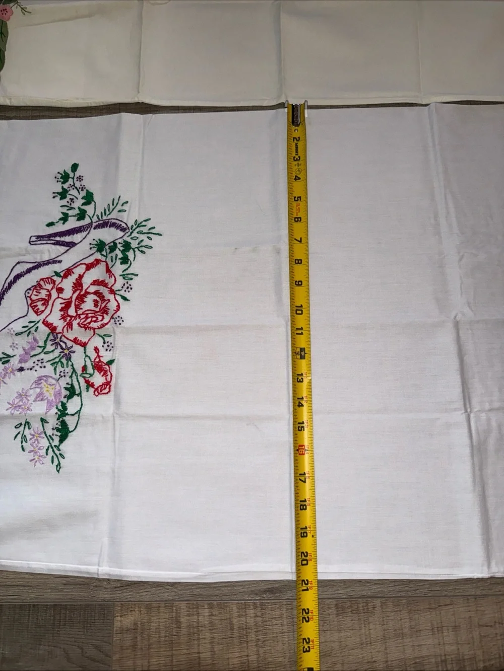 Embroidered Floral pillow cases- White with Multicolor Flowers